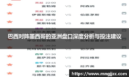 巴西对阵墨西哥的亚洲盘口深度分析与投注建议